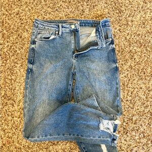 Just USA Women's Distressed Blue Skinny Jeans